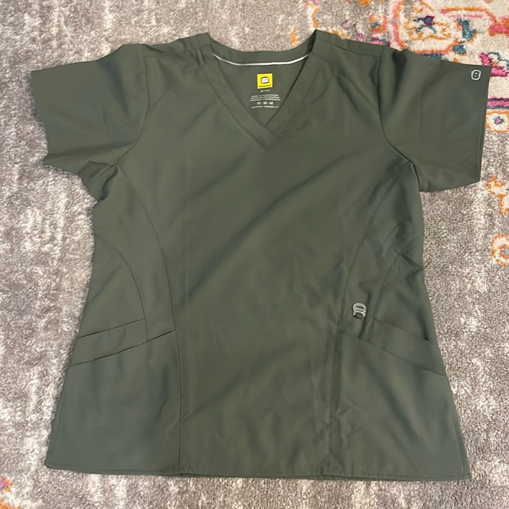 Olive Scrub Top
